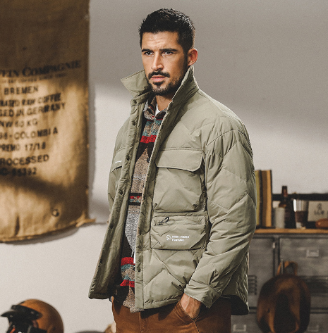 GorgeousBen  Light shirt collar down jacket for men winter loose trend cold warm down cargo jacket for men.