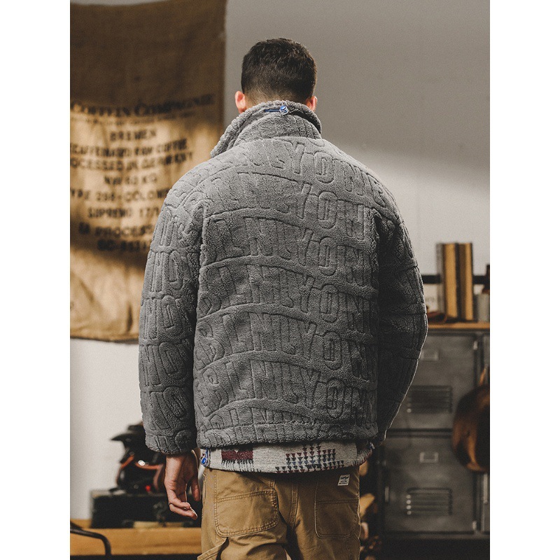GrogeousBen  Men's American-style heavyweight retro down jacket men's winter trend lightweight thick warm casual lamb fur jacket men
