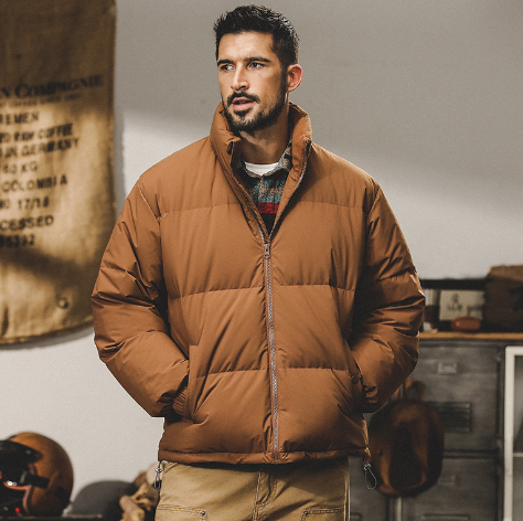 GorgeousBen National standard duck down high fluffy short down jacket men winter 2024 new thickened bread coat.