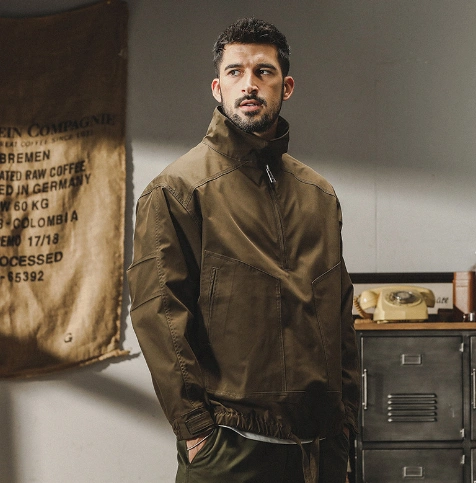 GorgeousBen 2024 Men's spring and autumn urban outdoor commuter American vintage flight cargo jacket.