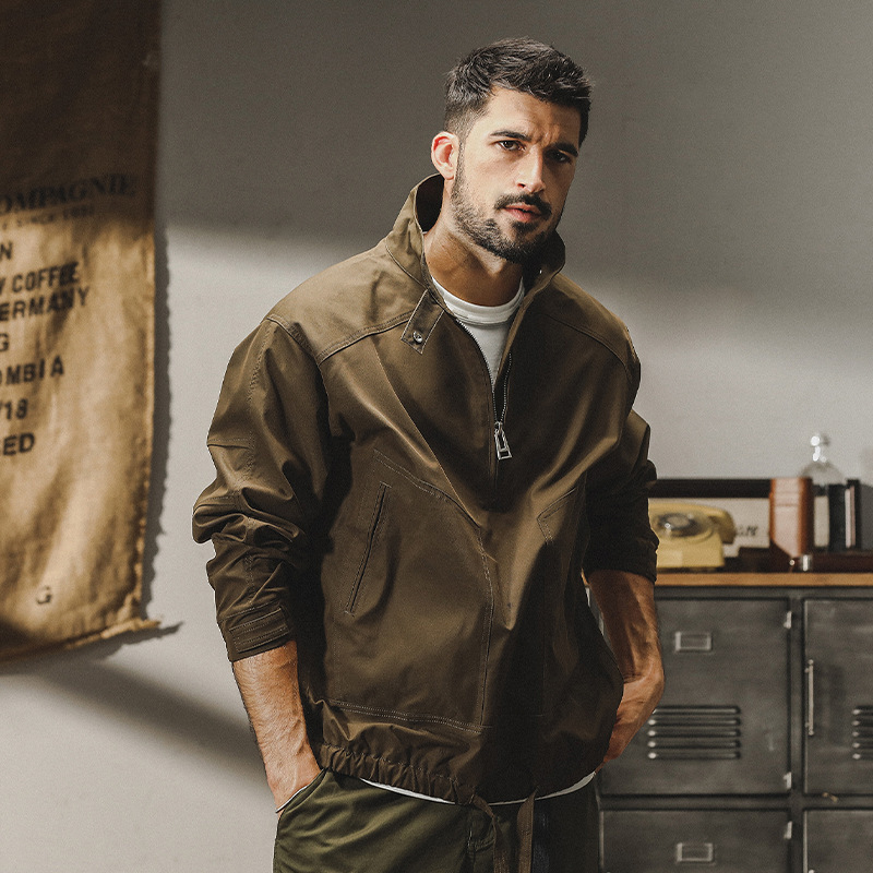 GrogeousBen  Men's  Breathable Men Durable Sustainable Eco-friendly Windproof Soft Custom Green Breathable jacket