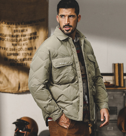 GorgeousBen  Light shirt collar down jacket for men winter loose trend cold warm down cargo jacket for men.