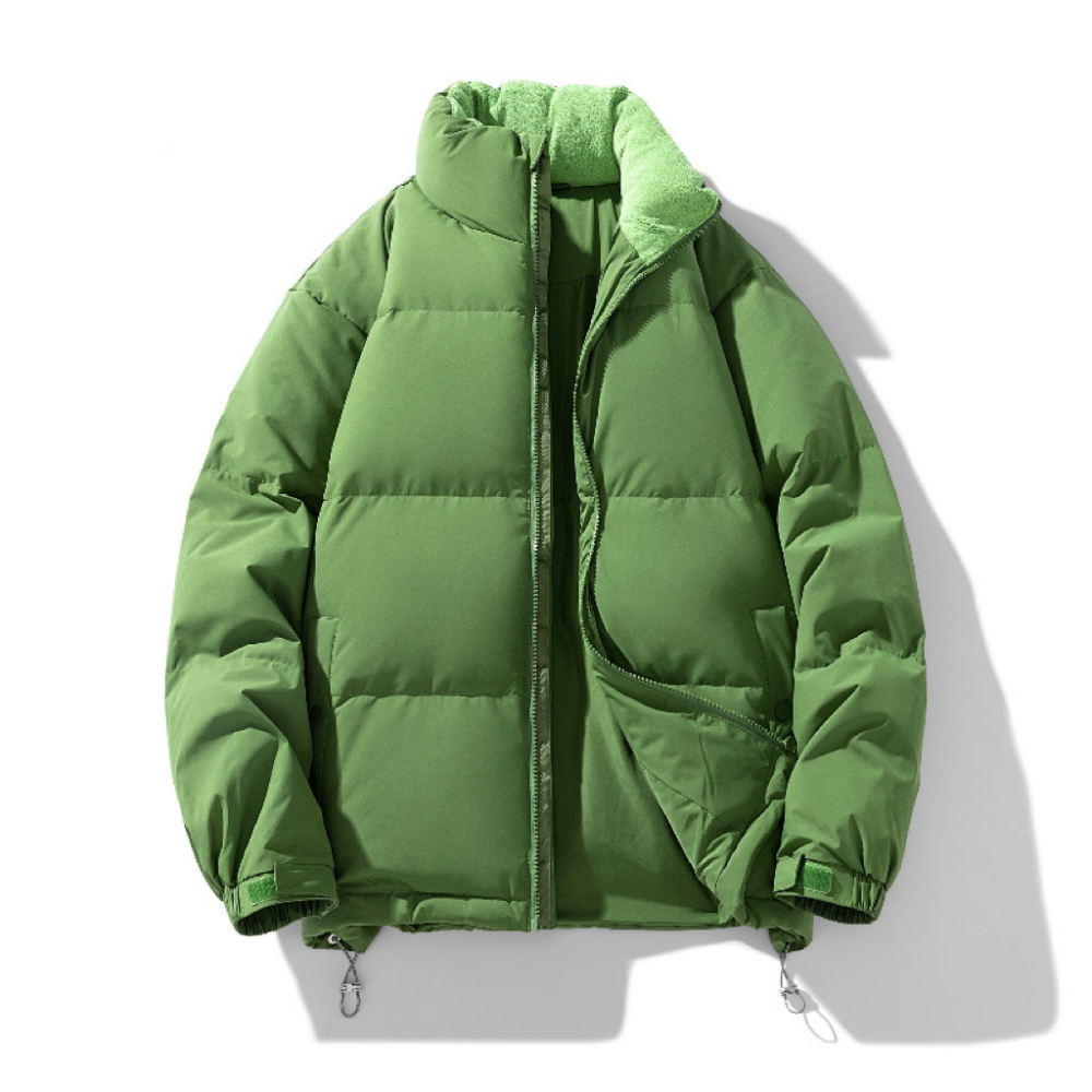 GorgeousBen Winter white duck down thickened stand collar down jacket men 2024 new solid color all match cold warm coat short tide.