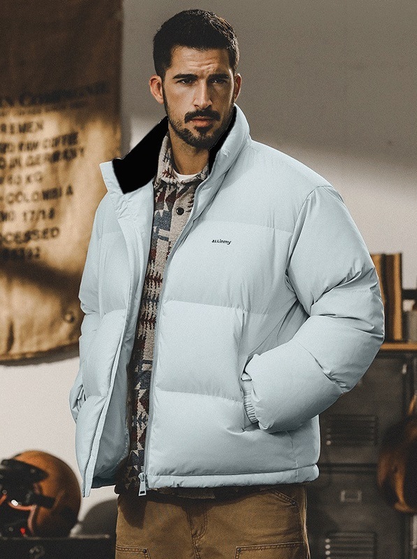 GrogeousBen  Men's winter jackets black puffer jackets bubble coats for men