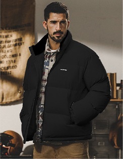 GrogeousBen  Men's winter jackets black puffer jackets bubble coats for men