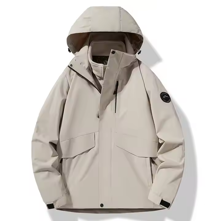 GorgeousBen Outdoor Jacket Fall Winter Unisex XL Detachable Hood Water-Repellent Outwear Hiking Male.