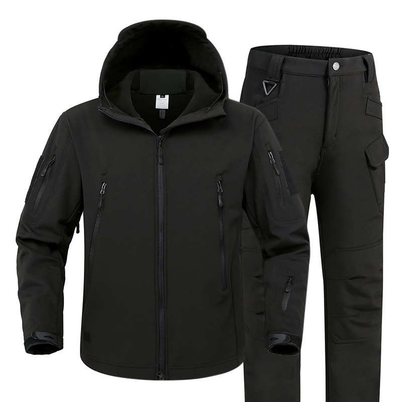 GrogeousBen  Shark skin soft shell assault suit camouflage jacket waterproof jacket fashion warm suit outdoor men's set.