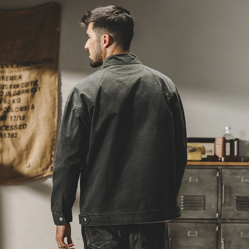 GrogeousBen  Men's American retro workwear jacket for men, autumn and winter 2023 new loose trendy heavy washed old hunting jacket.