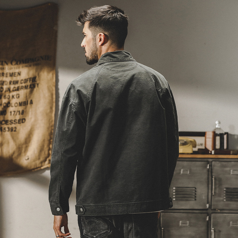 GrogeousBen  Men's American retro workwear jacket for men, autumn and winter 2023 new loose trendy heavy washed old hunting jacket.