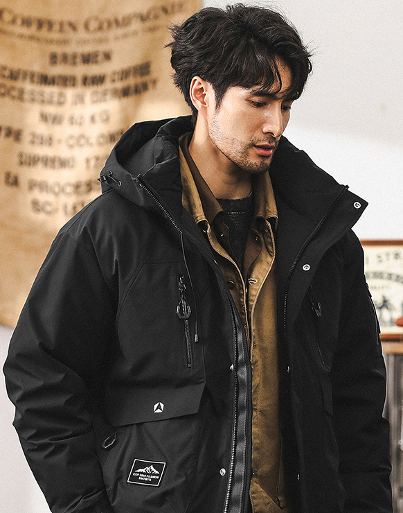 GrogeousBen Tooling down jacket men winter thickening 2024 new outdoor hooded coat men autumn and winter.