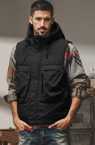 GrogeousBen 2024 American outdoor workwear down vest men wear antistatic graphene technology inside thickened men's down jacket。