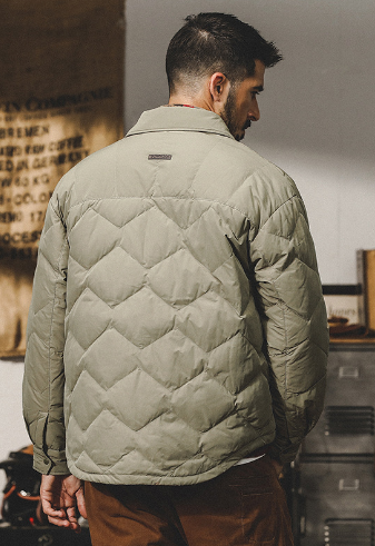 GrogeousBen Light shirt collar down jacket for men winter loose trend cold warm down cargo jacket for men.