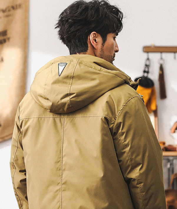 GrogeousBen Vintage multi-pocket cargo down jacket men's winter thickened outdoor hooded tactical functional wind hunting jacket.