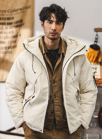GrogeousBen Duck down tooling down jacket men winter thickening 2024 new fashion mountain hooded coat men