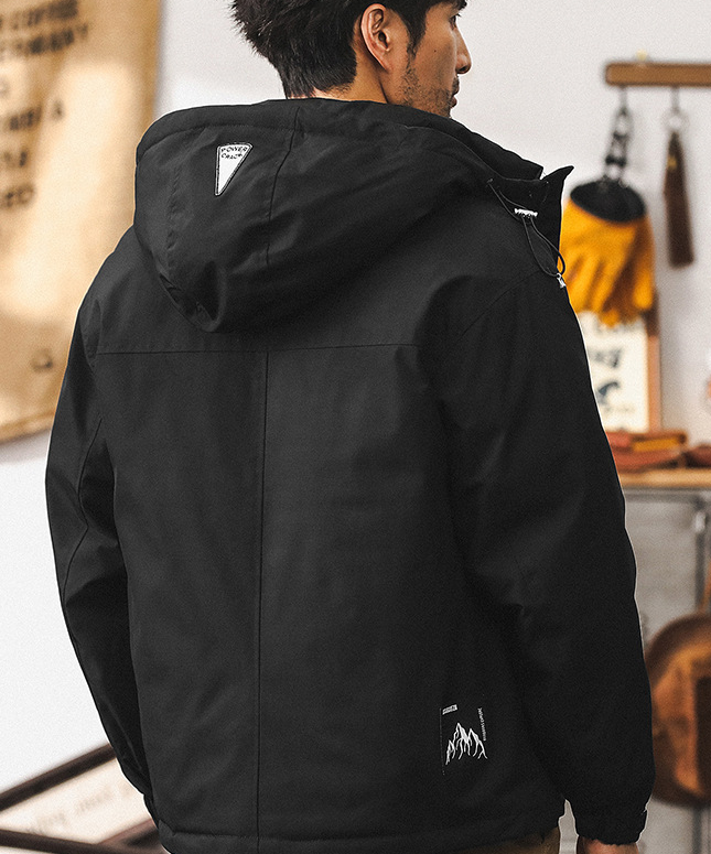 GrogeousBen Vintage multi-pocket cargo down jacket men's winter thickened outdoor hooded tactical functional wind hunting jacket.