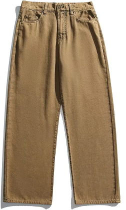 GrogeousBen Premium Quality Heavy American Classical Five Pocket Work Pants Khaki Men`s Trousers.
