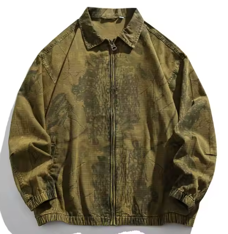 GrogeousBen Custom Logo High Quality Unique Washing Effect Mens Winter Jacket Lapel Jackets For women.