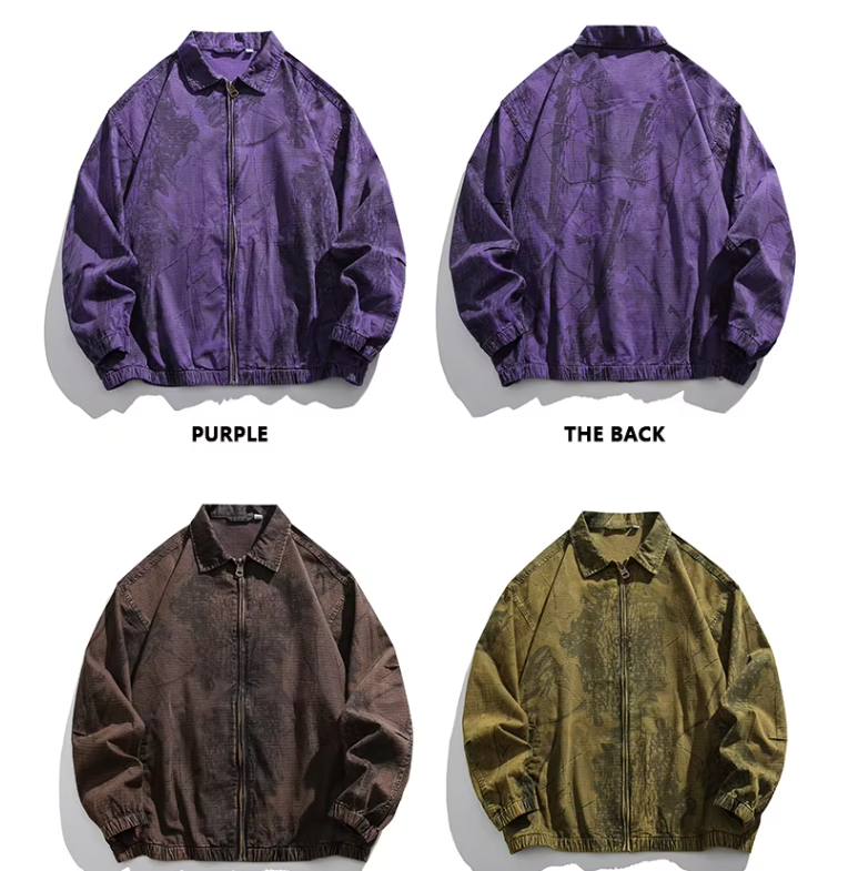 GrogeousBen Custom Logo High Quality Unique Washing Effect Mens Winter Jacket Lapel Jackets For women.