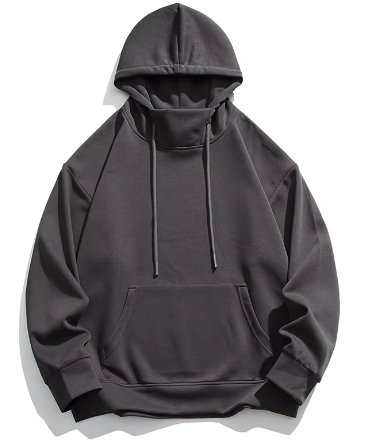 GorgeousBen Men's 2024 Autumn and Winter New Trendy Brand Half Turtleneck Solid Color Hoodie Top.