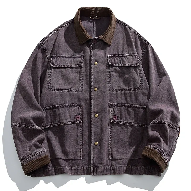 GorgeousBen spring autumn women man customized Casual corduroy jacket Pockets Men jackets Coat.