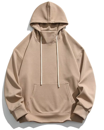 GorgeousBen Men's 2024 Autumn and Winter New Trendy Brand Half Turtleneck Solid Color Hoodie Top.