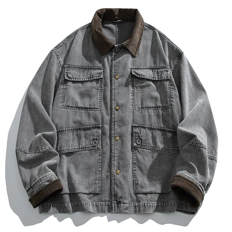 GorgeousBen spring autumn women man customized Casual corduroy jacket Pockets Men jackets Coat.