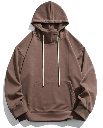 GorgeousBen Men's 2024 Autumn and Winter New Trendy Brand Half Turtleneck Solid Color Hoodie Top.
