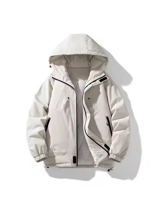 GorgeousBen Jacket Bomber Jacket with removable Hoodie Casual Style with Zipper Closure Windbreaker Bomber Jacket.