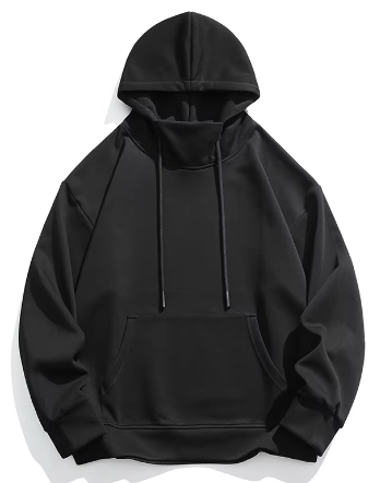 GorgeousBen Men's 2024 Autumn and Winter New Trendy Brand Half Turtleneck Solid Color Hoodie Top.