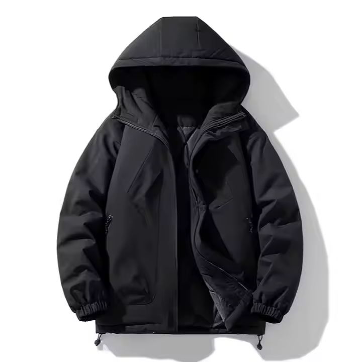 GorgeousBen Jacket Bomber Jacket with removable Hoodie Casual Style with Zipper Closure Windbreaker Bomber Jacket.