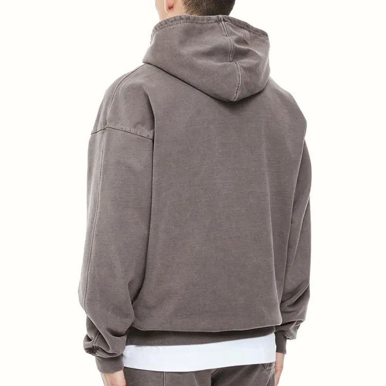 GrogeousBen hoodie men's 100% cotton Heavyweight streetwear oversized hoodie acid washed blank drop shoulder hoodie for men.