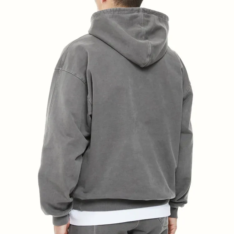 GrogeousBen hoodie men's 100% cotton Heavyweight streetwear oversized hoodie acid washed blank drop shoulder hoodie for men.