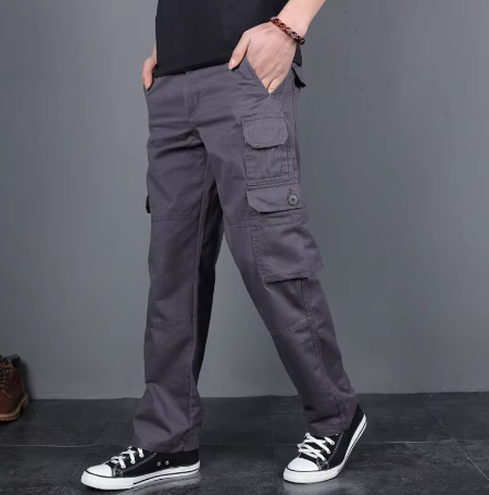 GrogeousBen Men's Cargo Pants Mens Casual Multi Pockets Large Size Pants Men Outwear Straight Winter Pants Trousers