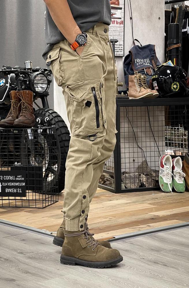GrogeousBen 2024Spring and autumn cross border cargo pants men straight leg function outdoor tactical casual pants men girdle feet trousers men.