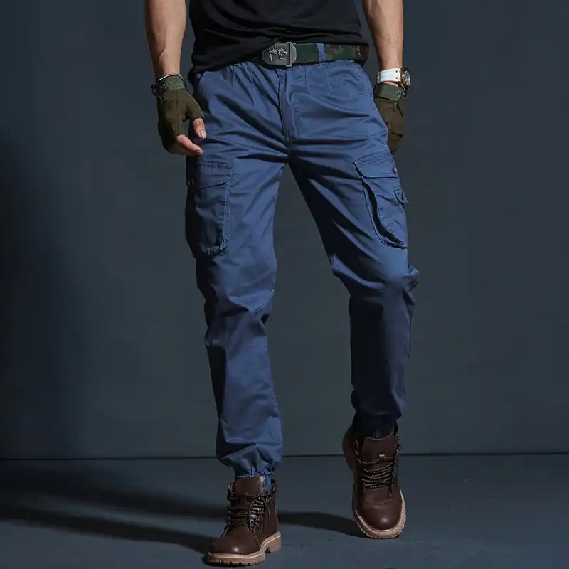 GrogeousBen 2024 Multi Pocket Casual Slim Fit Men Jogger Pants Cotton Trousers for Men.