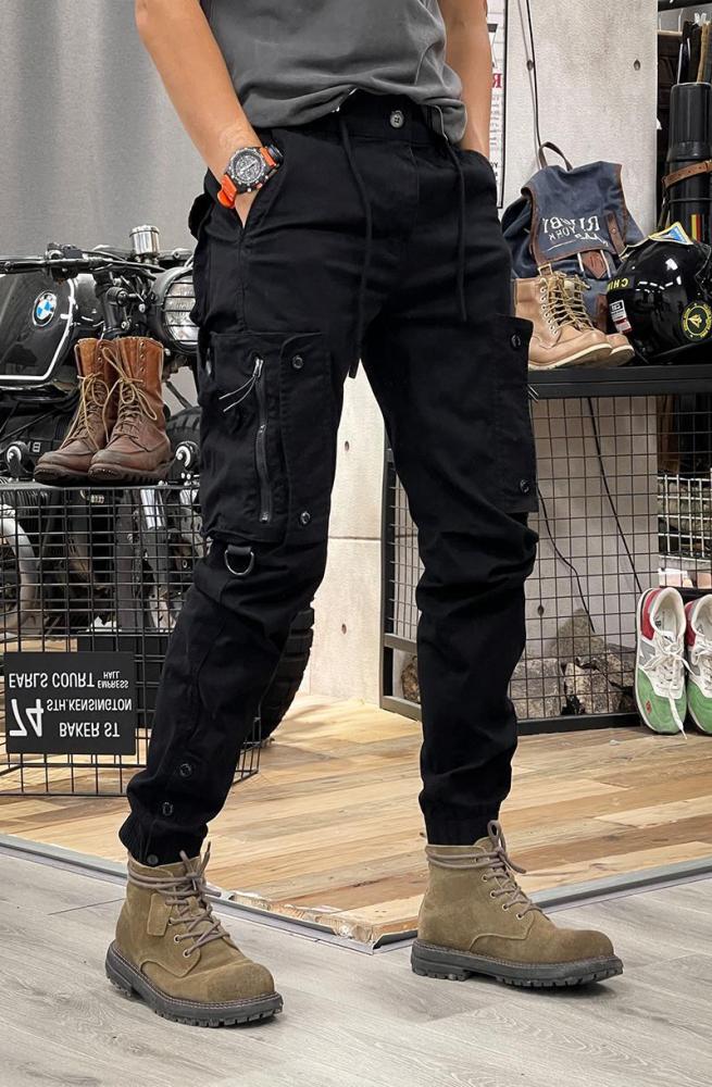 GrogeousBen 2024Spring and autumn cross border cargo pants men straight leg function outdoor tactical casual pants men girdle feet trousers men.