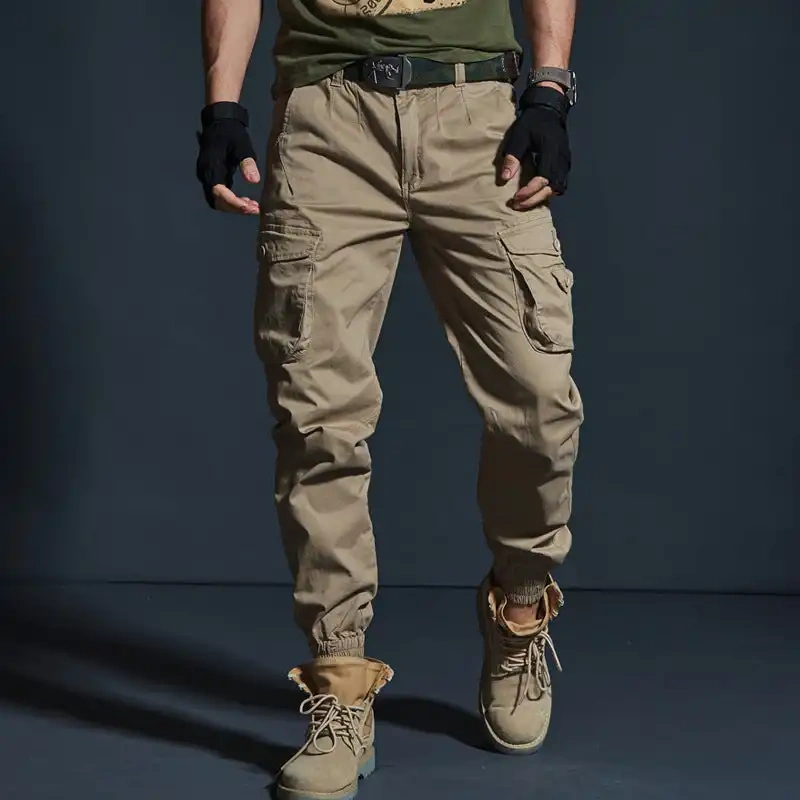 GrogeousBen 2024 Multi Pocket Casual Slim Fit Men Jogger Pants Cotton Trousers for Men.