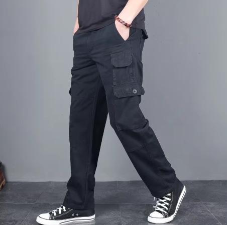 GrogeousBen Men's Cargo Pants Mens Casual Multi Pockets Large Size Pants Men Outwear Straight Winter Pants Trousers