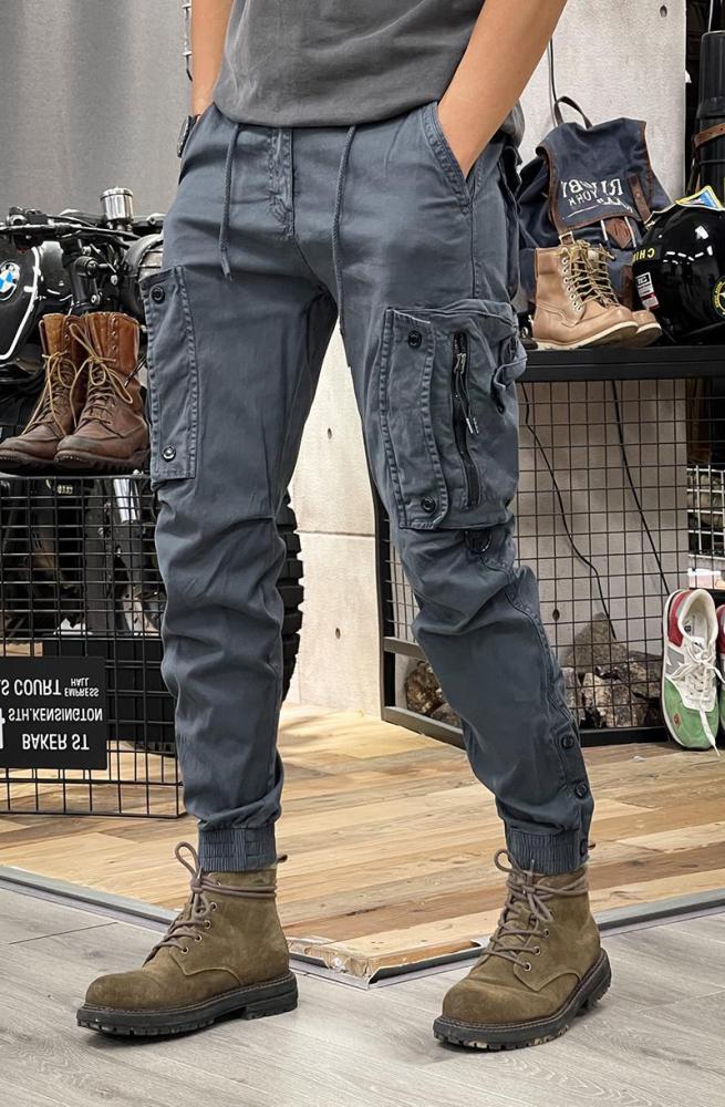 GrogeousBen 2024Spring and autumn cross border cargo pants men straight leg function outdoor tactical casual pants men girdle feet trousers men.