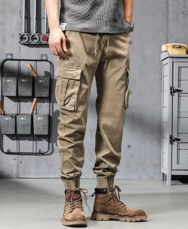 GorgeousBen Best Selling Men's Cotton Spandex Cargo Pants Streetwear Multi Pocket Joggers Pants