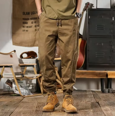 GorgeousBen Cargo Pants Men High Quality Large Pocket Casual Slim Fit Utility Cargo Pants Plain Color Retro Style Cargo Pants Men.