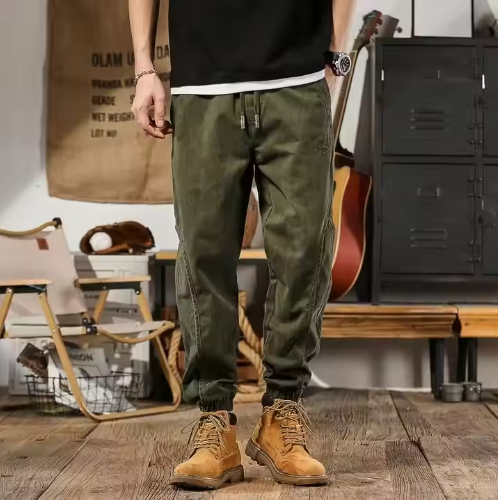 GorgeousBen Cargo Pants Men High Quality Large Pocket Casual Slim Fit Utility Cargo Pants Plain Color Retro Style Cargo Pants Men.