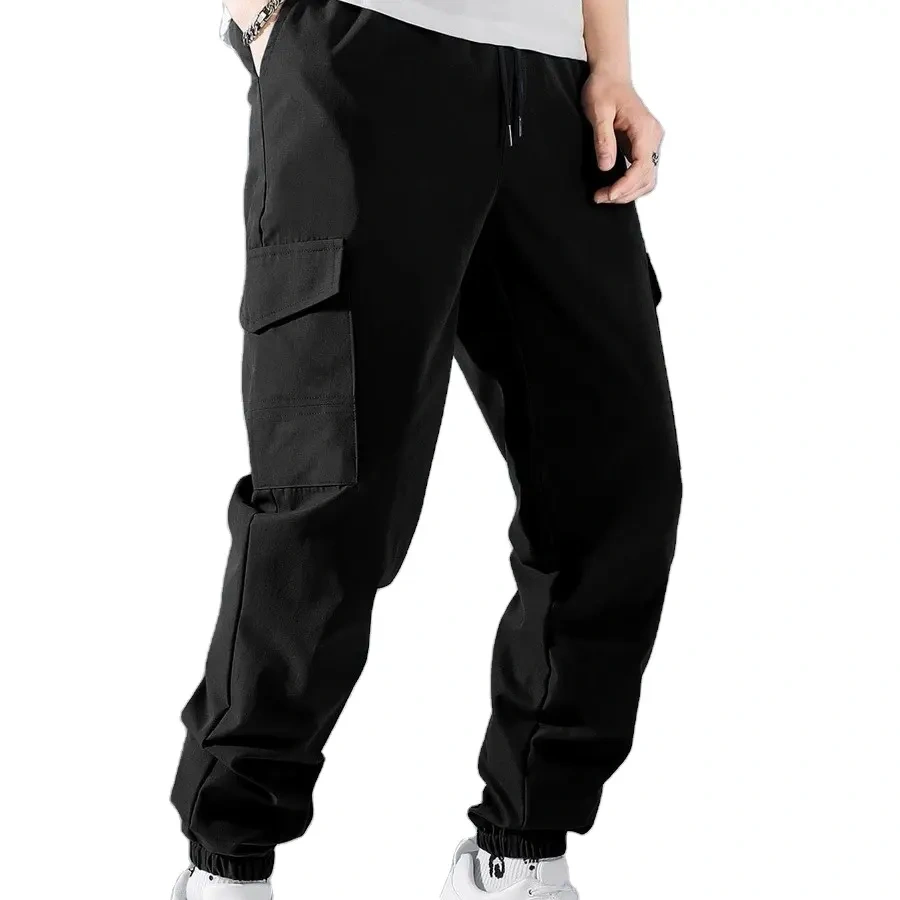 GorgeousBen Men's Retro Casual High Street Chic Cargo Pants with Multi-Pockets.