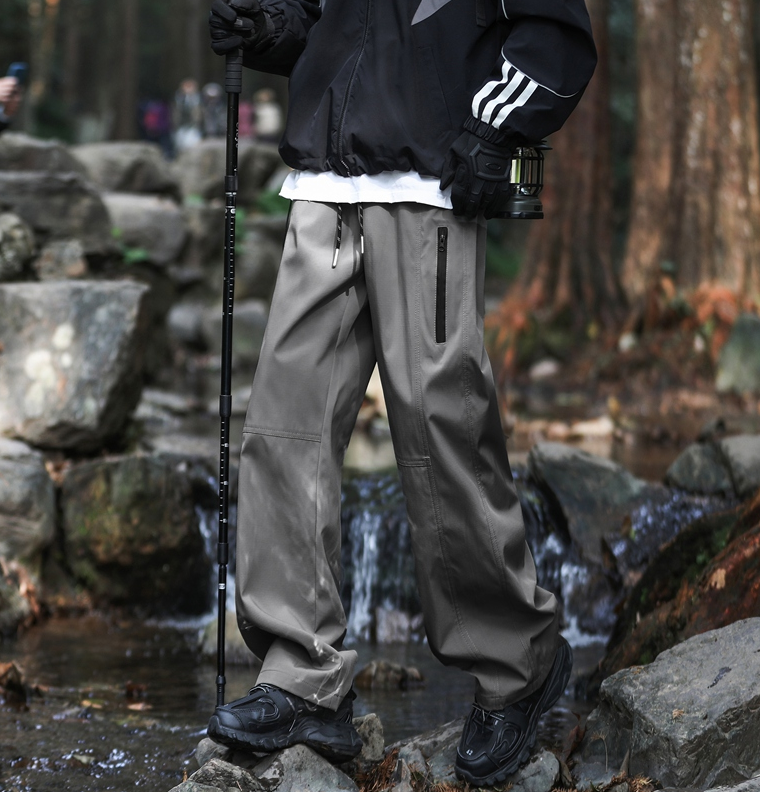 GorgeousBen Men's Leisure Pants for Trendy High Street Work Trousers Outdoor Waterproof Rush Pants Straight Sleeve Summer Spring.