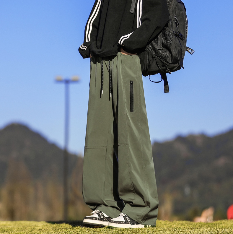 GorgeousBen Men's Leisure Pants for Trendy High Street Work Trousers Outdoor Waterproof Rush Pants Straight Sleeve Summer Spring.