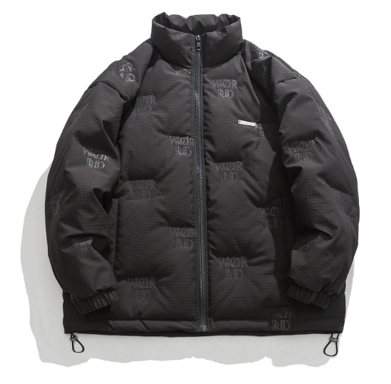 GrogeousBen Men's white duck down jacket, winter thickening warm vintage couple's coat.