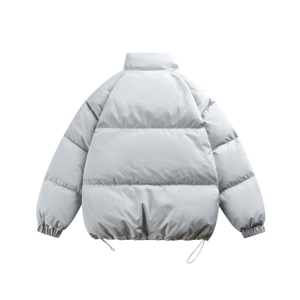 GrogeousBen 2025 Trendy Winter Collection 90 White Duck Down Stand Collar Short Down Jacket for Men Color Block Letter Print Casual.