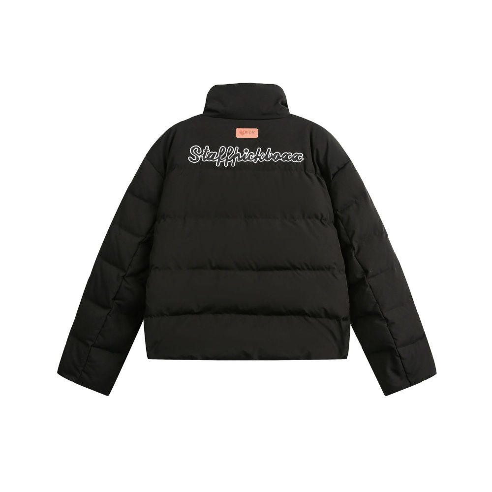 GrogeousBen  European and American fashion American retro patch embroidery down jacket for men and women 90 white duck down 2024 autumn and winter bread jacket