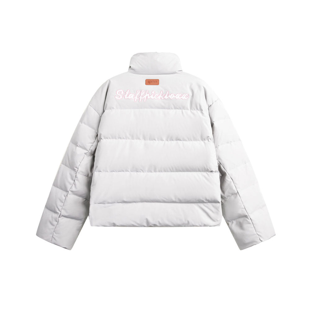 GrogeousBen  European and American fashion American retro patch embroidery down jacket for men and women 90 white duck down 2024 autumn and winter bread jacket