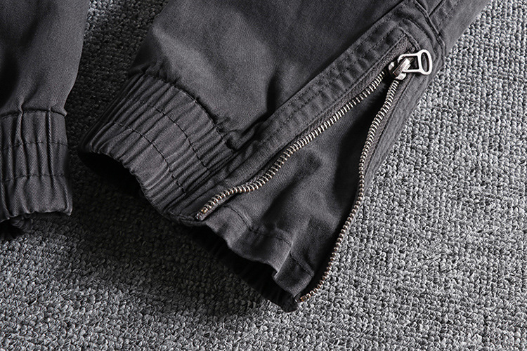 GrogeousBen  2025 Original European and American zipper cuff men's casual pants, ins washed micro-elastic versatile slim-fit multi-pocket work pants.